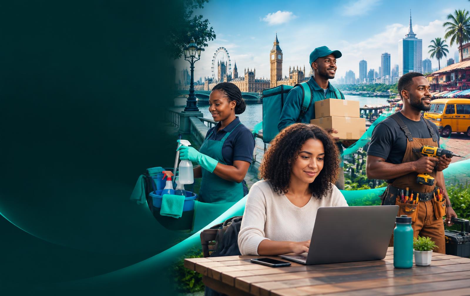 Taskers and customers using MYMANAGER across the UK and Nigeria